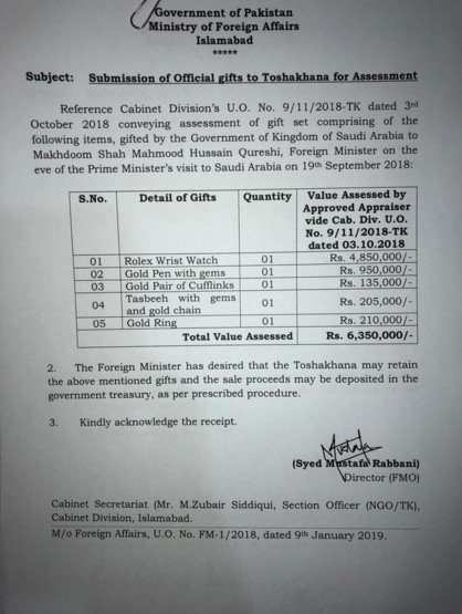 Nawaiwaqt_'s tweet image. شاہ محمود قریشی نے تمام تحائف توشہ خانے میں جمع کرادیئے،
وزیر خارجہ کو دورہ سعودی عرب میں 63 لاکھ مالیت کے تحائف ملے تھے
 تحائف میں 48 لاکھ 50 ہزار روپے مالیت کی رولیکس گھڑی شامل تھی
#Islamabad #PakistanForeignMinister  @SMQureshiPTI @ForeignOfficePk @PTIofficial @MoIB_Official