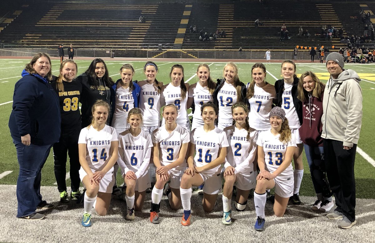 RCKnights's tweet photo. Varsity Girls Soccer season ends with a 2-0 defeat vs #2 Summerville. Final overall record is 15-3-5. We are thankful for the amazing leadership provided by our 5 departing seniors, Taylor, Gracie, Kayla, Thea, and Hailey! https://t.co/B7aMeoq8bn