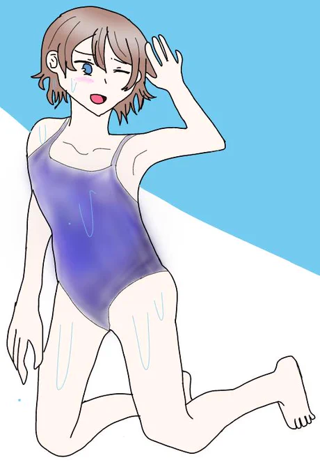 お題箱からスク水の曜ちゃんです!ありがとうございました!サンシャイン久々だけど楽しかったです#ラブライブサンシャイン 