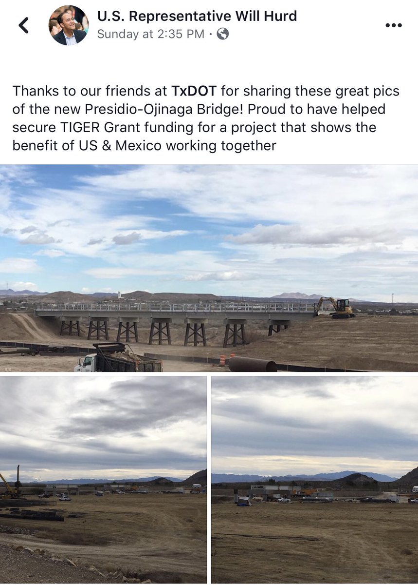 ChiStocks's tweet image. @HurdOnTheHill Thanks to our friends at @TxDOT for sharing these great pics of the new Presidio-Ojinaga Bridge 🌉 👍
👉facebook.com/61586758854044…
🇺🇸
👉elpasoheraldpost.com/txdot-breaks-g…
🇺🇸 
👉hurd.house.gov/media-center/i…
#WeLoveTrading $MMEX #mmex 
#texas #energy #trade #oil #bridge #railroad