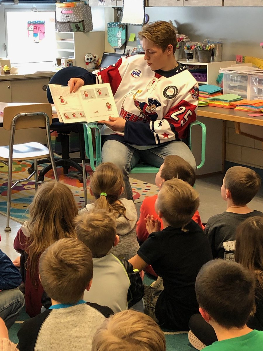 Yesterday some of the players visited Harvey C Fenner Elementary School to read to young students. Grades 3-5, will be attending the school day game tomorrow at 11am #RebelYell