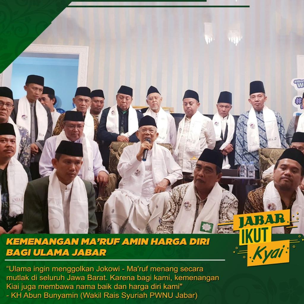Jangan remehkan pikiran dan hati nya kyai 
#JabarIkutKyai 
#Brigade01Jabar 
<a href="/jokowi/">Joko Widodo</a> 
<a href="/EkoSandjojo/">Eko P. Sandjojo</a> 
<a href="/HasanBa09528408/">Hasan Basri</a> 
<a href="/dickkewoy/">Dickkewoy</a> 
<a href="/SyaifulHooda/">Syaiful Huda</a>