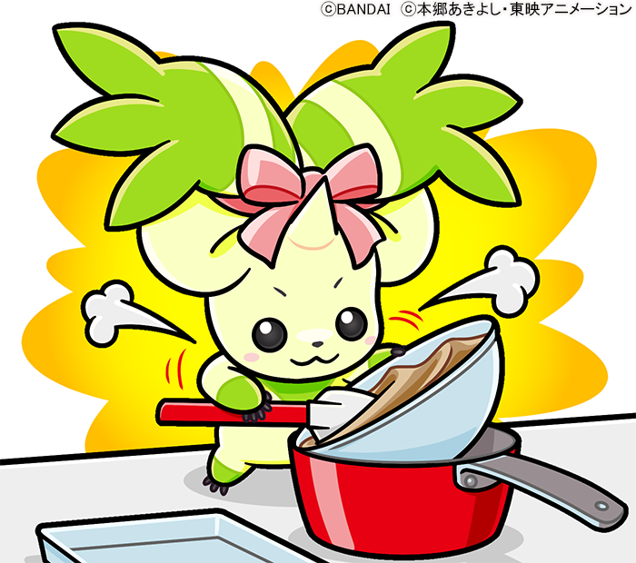 おや？テリアモンが一生懸命がんばっている様子。何を作っているのだろう？🤔テリアモンのお手製なんてとっても貴重だね✨何ができるのか楽しみ～  #デジモン #Digimon