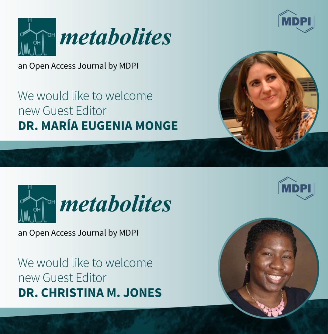 MetabolitesMDPI's tweet photo. 🎙Meet our new Guest Editors 
 
🔬Dr. María Eugenia Monge
🔬Dr. Christina M. Jones

📗Special Issue "#Mass_Spectrometry-Based #Metabolomics: Challenges and Applications"
https://t.co/zHI9VkL6eq

#Metabolomics; #Lipidomics; #Mass_Spectrometry; #Multivariate_Analysis; #Chemometrics https://t.co/SxXEM2apaq