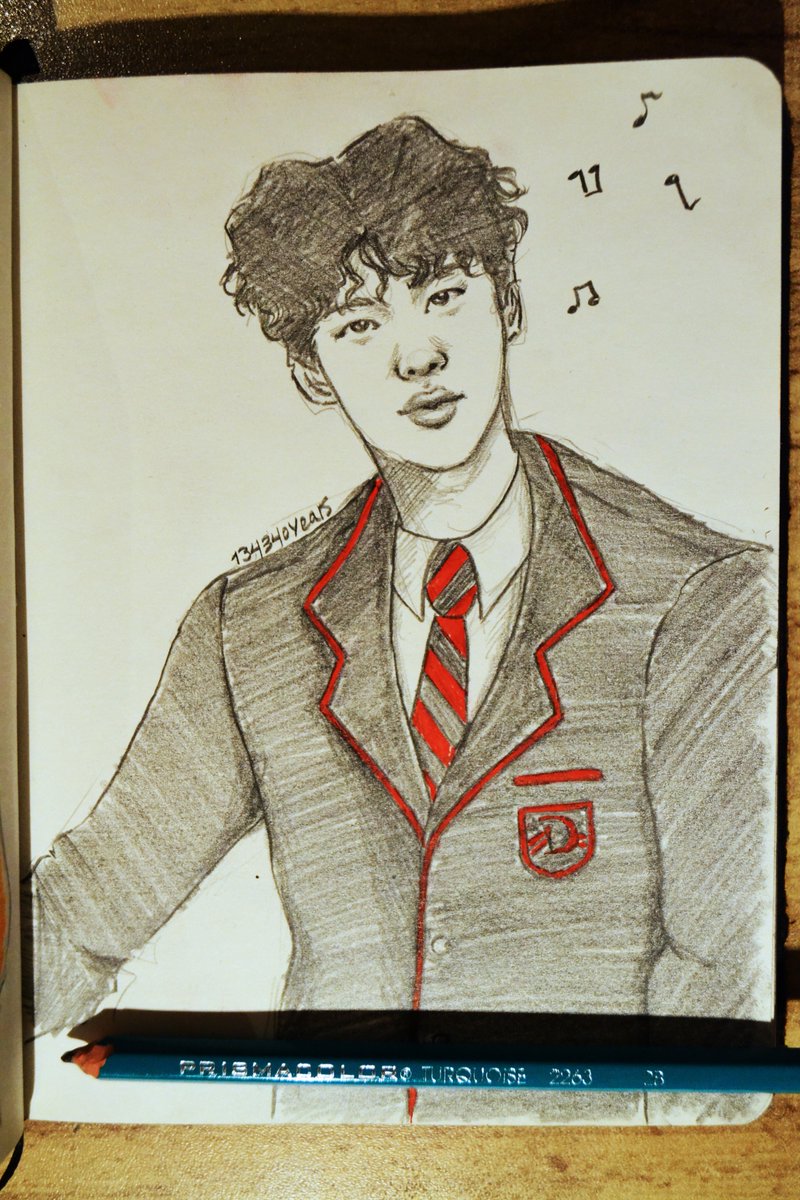 20190212 / day 43BTS au in wich Jin is part of a acapella choir called The Warblers.  @BTS_twt