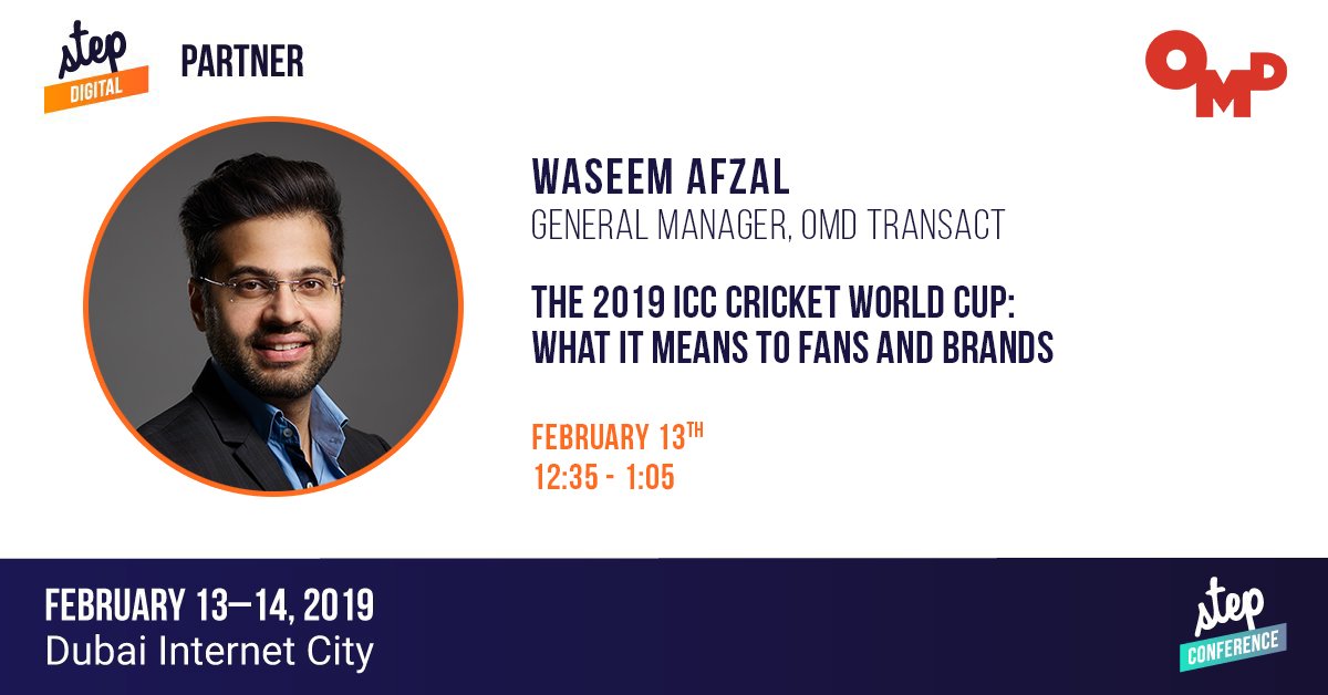 OMGMENA's tweet image. Don't miss out on the panel featuring WassWass at 12:35 stepconference #Stepdigital! The panel will discuss what the ICC Cricket World Cup means to fans and brands #OMDlife