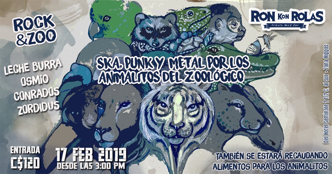 🤘CARTELERA ROCKERA🤘

Jueves: "Tu si sabes quererme" a cargo de Mía Marce y Donaldo Sevilla
#DíadelAmorylaAmistad

Viernes: Milly Majuc en Concierto

Sábado: CHILAMATE #Concierto

Domingo: Concierto por el #ZoológicoNacional
[ Leche burra / Osmio / Los Conrados / Zordidus ]