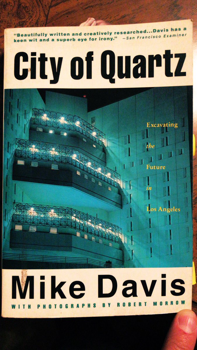 Hey @anakaren_monroy! For your readings on urban planning & #LosAngeles, start with Mike Davis’ City of Quartz. It’s a must-read for all critical planners. @100Cres