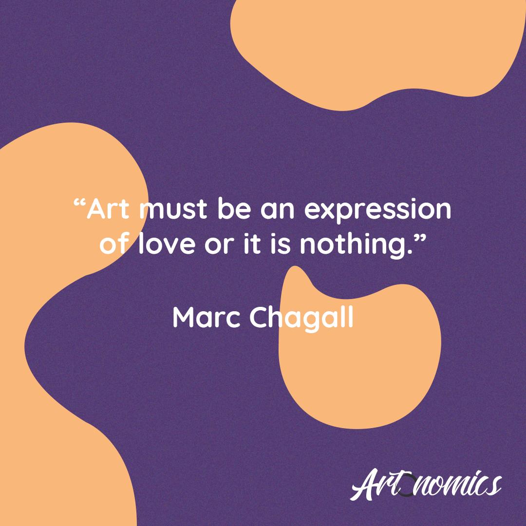 Art helped many to express their complex emotion, Love.

#artonomics #artmagazine #art #artlife #artsy #artists #artquotes #artistsonsocialmedia  #famousartists #artistsquotes #portray #colour #drawing #painting #image #quoteoftheday #quotes #marcchagall #expressionoflove