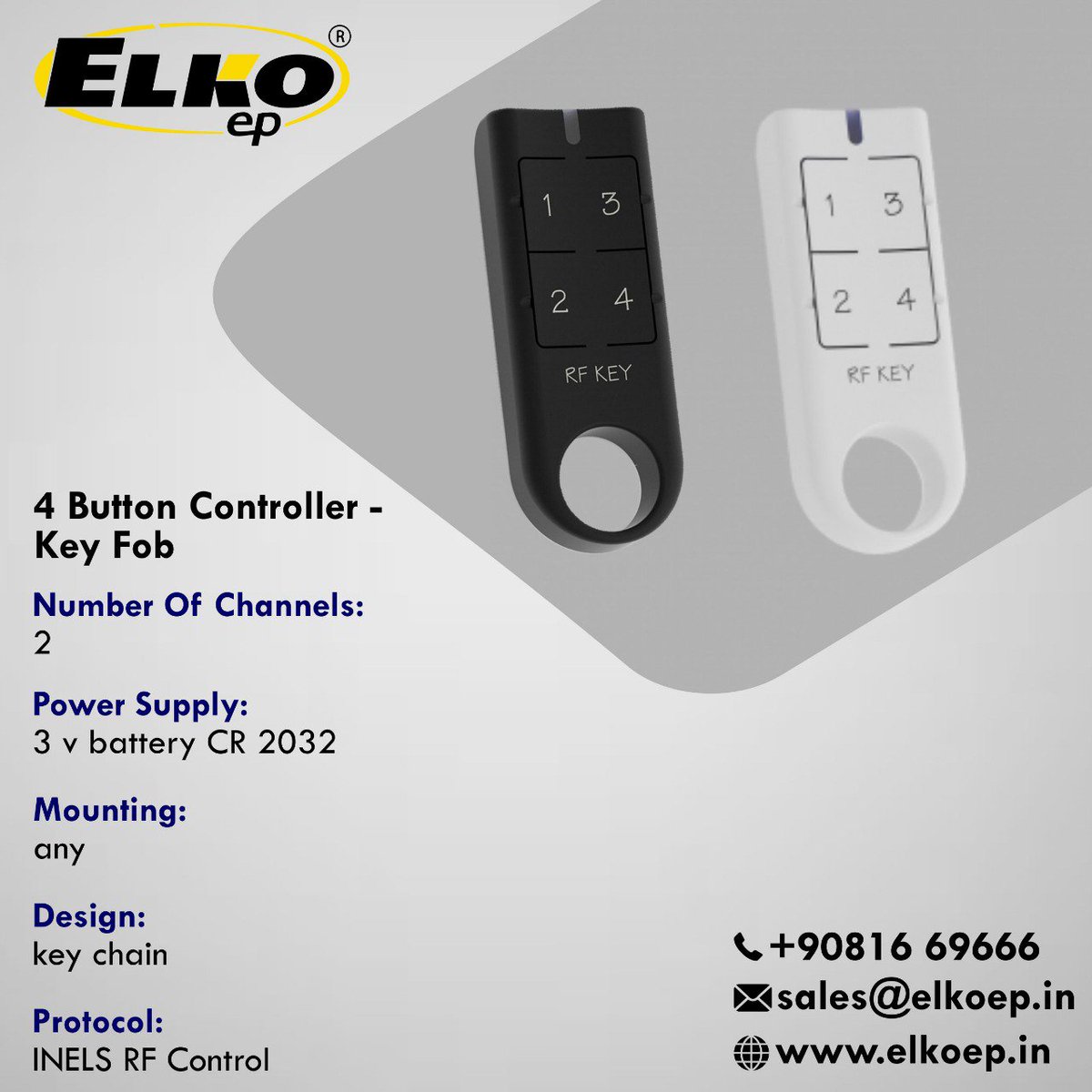 ElkoepIndia's tweet image. Use Elkoep KeyFob to control the lights, turn on the music, manage temperature.

📞: +91 90816 69666
🌐: elkoep.in

#elkopep #RemoteControlButtons #KeyFobButtons #SmartHomeAutomation #ElkoepKeyFob #KeyFob #ELKOEPIndia #SmartHome #RemoteControl #PoppKeyFobController