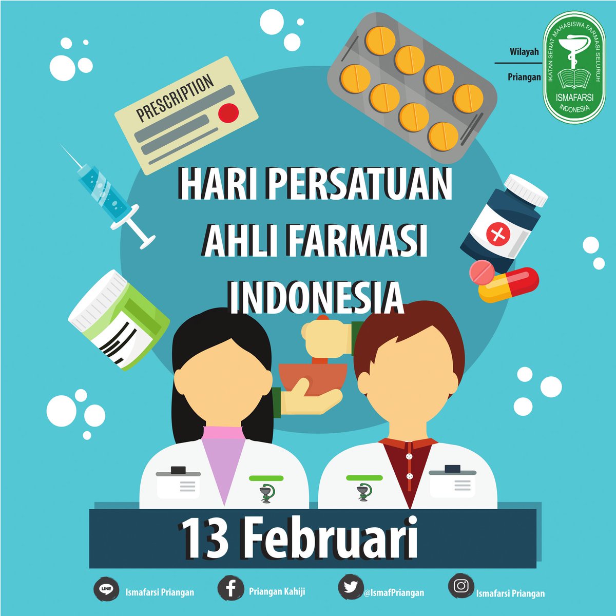 [HARI PERSATUAN AHLI FARMASI INDONESIA]

Fact: Pada tanggal 13 Februari 1946 di Yogyakarta beridiri PAFI (Persatuan Ahli Farmasi Indonesia), yaitu organisasi Farmasi pertama di Indonesia.

Selamat hari persatuan ahli Farmasi Indonesia! Semoga Farmasi Indonesia semakin maju!!
