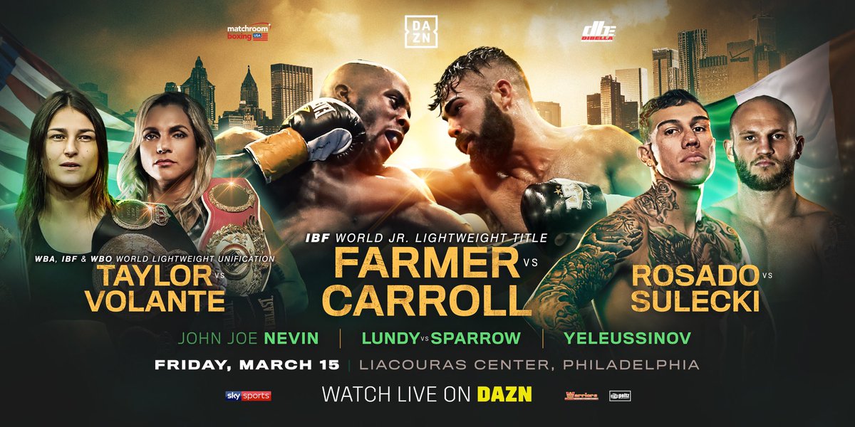 March 15 live on @DAZN_USA @MatchroomBoxing #RosadoSulecki #Kgr #Philly at @LiacourasCenter