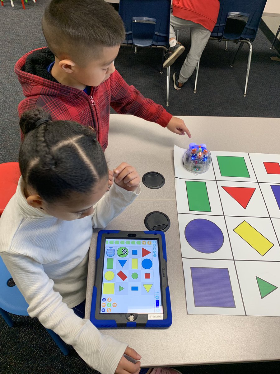 Yes, they can!  Mrs. Mah’s Kinders have graduated from BeeBots to @BlueBots. Integrating iPads, algorithms & colored shapes w/ robots, all while putting those direction skills that they’ve been practicing to the next level. @RascalPride @RowlandEdTech