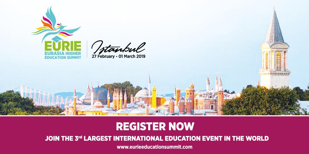 ✅+2500 Participants
✅+100 Speakers
✅+150 Exhibitors
✅Conference Program full of seminars, panels, roundtable sessions, workshops
✅Networking Events
.
MANY MORE!
▶️Register now!
🌐eurieeducationsummit.com 
📍Join us in Istanbul for #EURIE2019 Summit
📅27 February-1 March, 2019