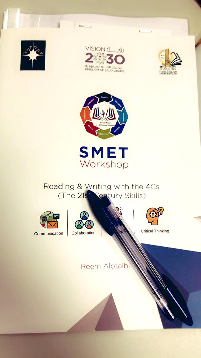 OtbReem1's tweet image. My participation in #smet5 #Smet2019 #read2write 
Reading &amp;amp; Writing with the 4Cs (21st Century Skills) 
@Jedenglish_dept 
@EngDeptNorth