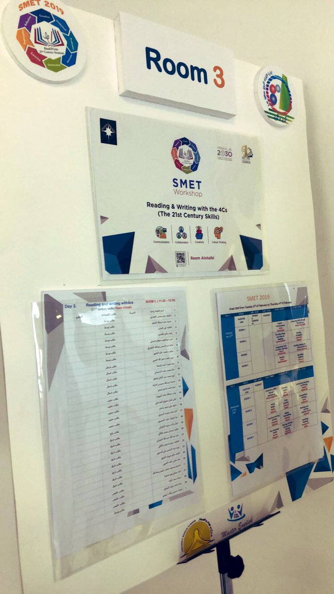 OtbReem1's tweet image. My participation in #smet5 #Smet2019 #read2write 
Reading &amp;amp; Writing with the 4Cs (21st Century Skills) 
@Jedenglish_dept 
@EngDeptNorth
