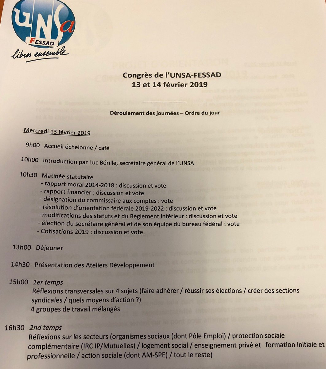 UNSA_USCP's tweet photo. L'@UNSA_USCP participe au Congrès de l'#Unsa-#Fessad à #Bagnolet. Il a été réaffirmé la volonté de répondre aux besoins exprimés récemment dans la société par des propositions innovantes, #progressistes & #concrètes. Le #syndicalisme utile et #réformiste est toujours un combat. https://t.co/8CgvUCzSy9