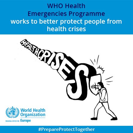 WHO_Europe's tweet photo. The WHO Health Emergencies Programme works to better protect people from health emergencies by establishing people-centred health systems, which can detect, assess, communicate and respond to crises in matter of hours. #PrepareProtectTogether https://t.co/Y1Dz8xvYNj