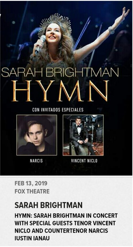 [HYMN WORLD TOUR] <a href="/vincentniclo/">Vincent NICLO</a> sera en concert ce soir avec <a href="/SarahBrightman/">Sarah Brightman</a> au <a href="/FoxTheatreDet/">Fox Theatre</a> à #Detroit #HymnWorldTour #USA #VincentNicloEnAmerique