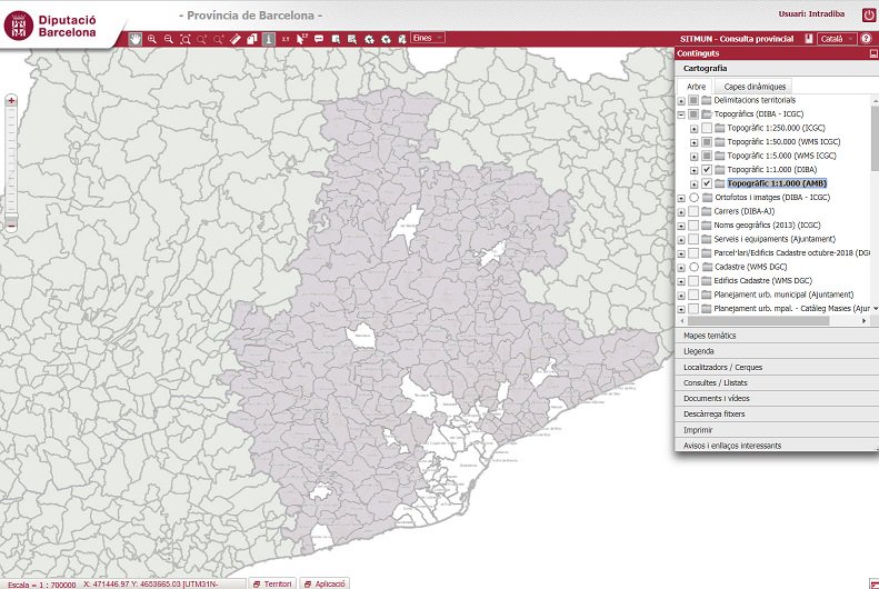 La plataforma sitmun.diba.cat és un sistema d'informació transversal que permet visualitzar, gestionar i relacionar dades de diferents temàtiques en un únic mapa, amb informació actualitzada i oficial. #som311 #DibaOberta