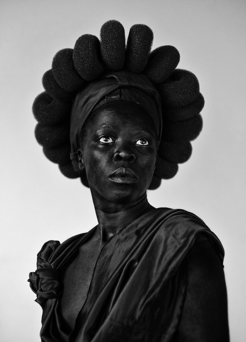 South African artist and visual activist working in photography Zanele Muholi, from her series Somnyama Ngonyama – Hail the Dark Lioness.