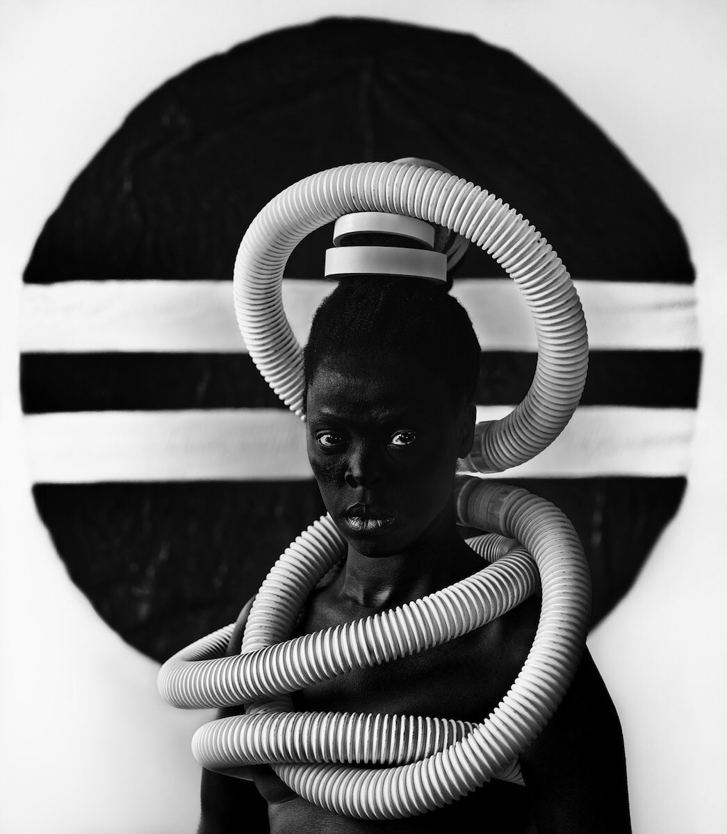 South African artist and visual activist working in photography Zanele Muholi, from her series Somnyama Ngonyama – Hail the Dark Lioness.