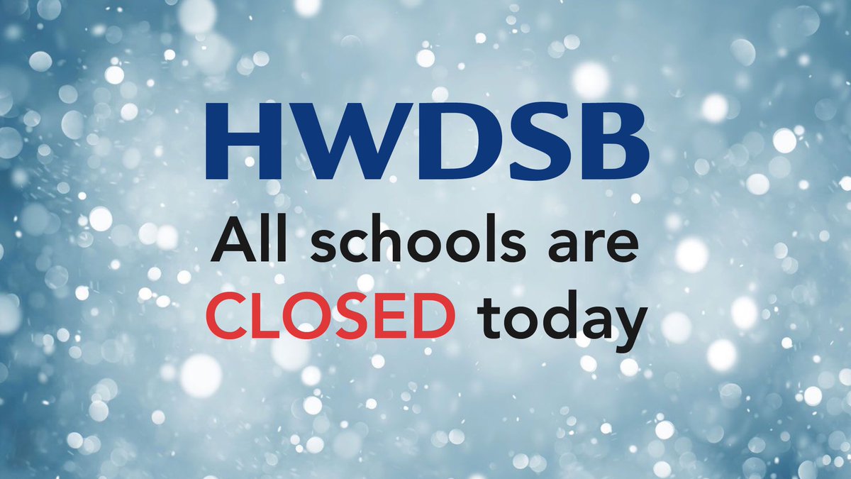 Schools, admin buildings, &amp; school child care centres are closed, Feb. 13. The weather/road conditions continue to present challenges. Decisions to close are not made lightly. We appreciate our families for your understanding as we consider the safety of our students and staff.