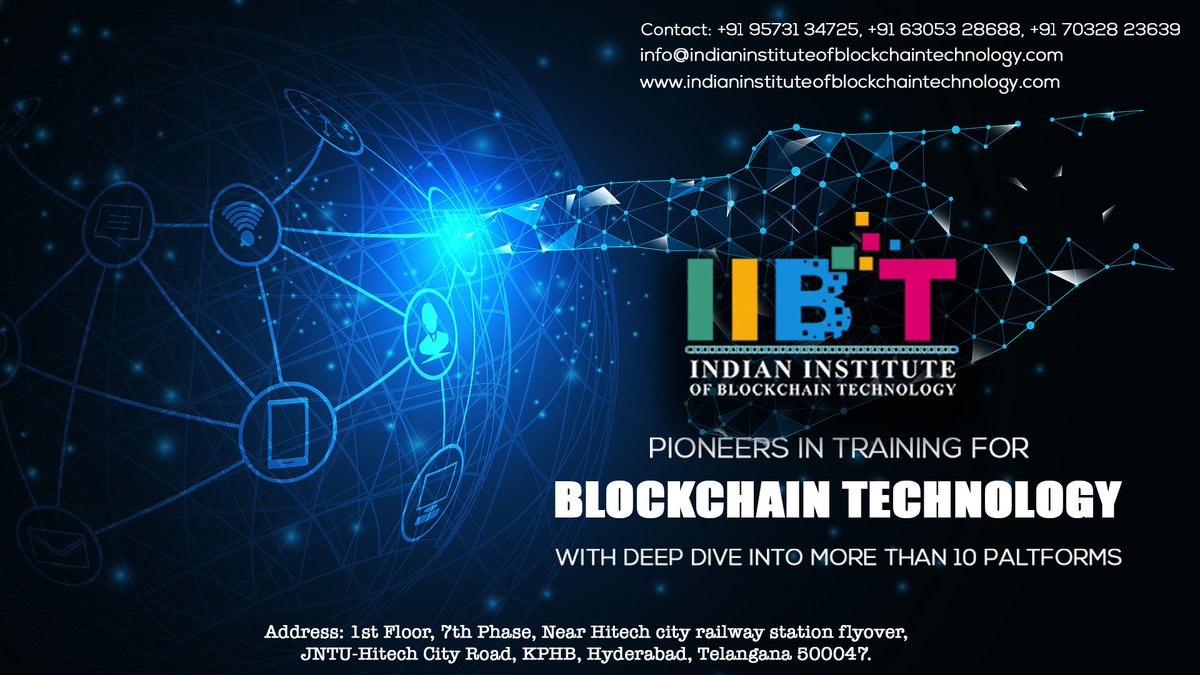 IIBTHyderabad's tweet photo. IIBT offers several levels of training with a curriculum, The first course, Introduction to Blockchain Development provides all the tools a developer needs to begin creating a decentralized application.
Website:  https://t.co/esV2pSdhQ7
#IIBT #Blockchaintechnology #Hyderabad https://t.co/OHYufZUfUQ