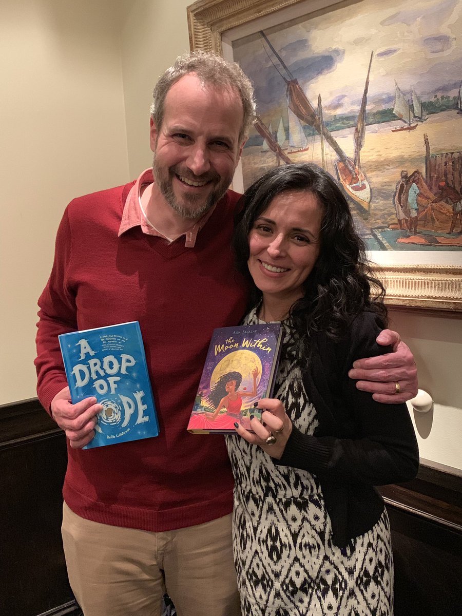 Had a blast at @Scholastic dinner with @notMrCalabrese and @MimaWrites! Congrats to these amazing authors, and thanks to Roz Hilden for hosting and bringing together book lovers! #KeithCalabrese #AidaSalazar #Scholastic #ArthurALevine @AALBooks @GorillaTec
