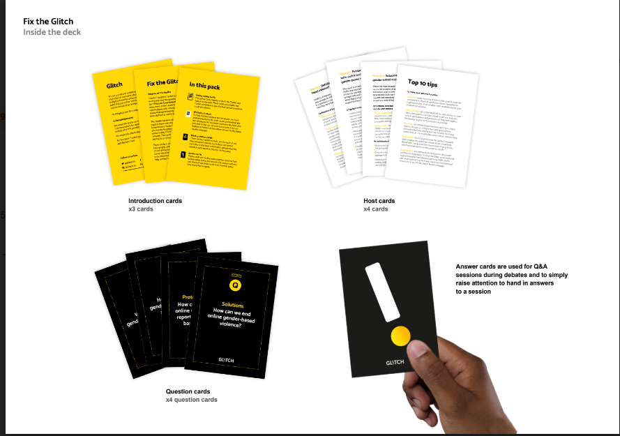 GlitchUK_'s tweet photo. Today we launched #FixTheGlitch Toolkit! A free resource for those who want to end OGBV. This Toolkit contains practical ways to host meaningful conversations on the topic &amp; gives tips on how to engage your community in the fight against online abuse https://t.co/njbKCb2QbT https://t.co/AxTGlDlIAJ
