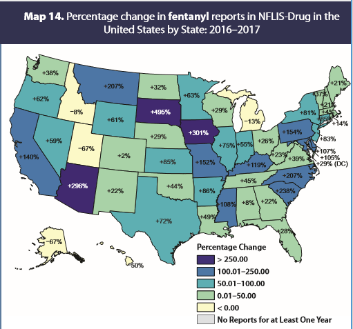 INCB_OPIOIDS's tweet photo. Latest from @DEAHQ: Tracking 9 #Fentanyl / related substances in #NFLIS finds sharp 2016/17 increases in analogues + U-series substances | Early warning for increases in dangerous substances internationally? @USPISpressroom @CBP @StateINL @CanBorder @SATMX https://t.co/UIlCxBS74R https://t.co/RyeBCrR2D1