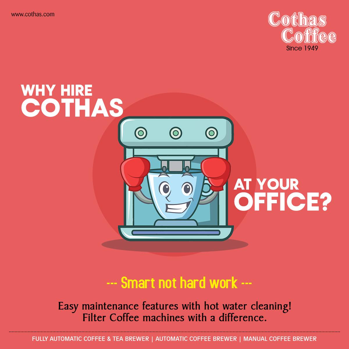 Cothas_Coffee's tweet photo. What makes us a smarter choice compared to other coffee machines.
Enquire now >> https://t.co/5liLk430Vt
#CothasPromise #FilterCoffeemachines #Service #CothasCoffee #Since1949 https://t.co/kG93T2iii1