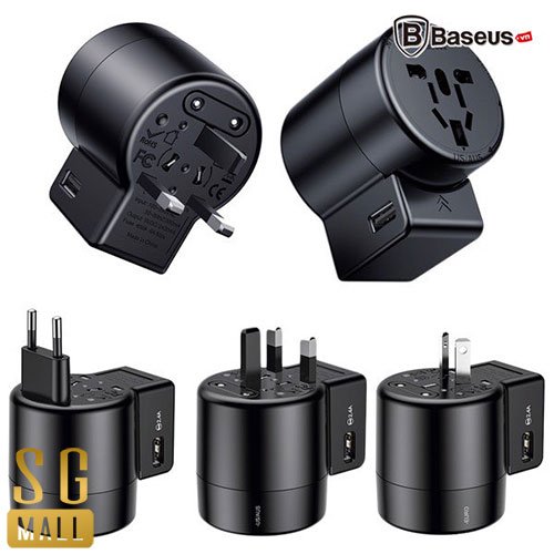 SAIGONMALL1's tweet photo. Sạc đa năng Baseus (US/ UK/ EU/ AU, Universal USB Travel Charger/ Adapter) https://t.co/kB56Q2dmxo https://t.co/48tYO6oEQq
