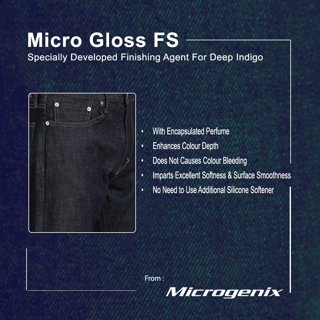 Microgenix's tweet photo. Non-Bleeding Softener with Encapsulated Perfume

#DeepIndigo #Indigo #Denim #Denims
#ColourDepth #Depth
#ColourBleeding #Bleeding
#softness #Surface #Smoothness 
#Silicone #Softener #SiliconeSoftener #FinishingAgent #perfume #shine

#MicroGlossFS #Microgenix #ObsessedWithQuality https://t.co/OIFhjDPZtT