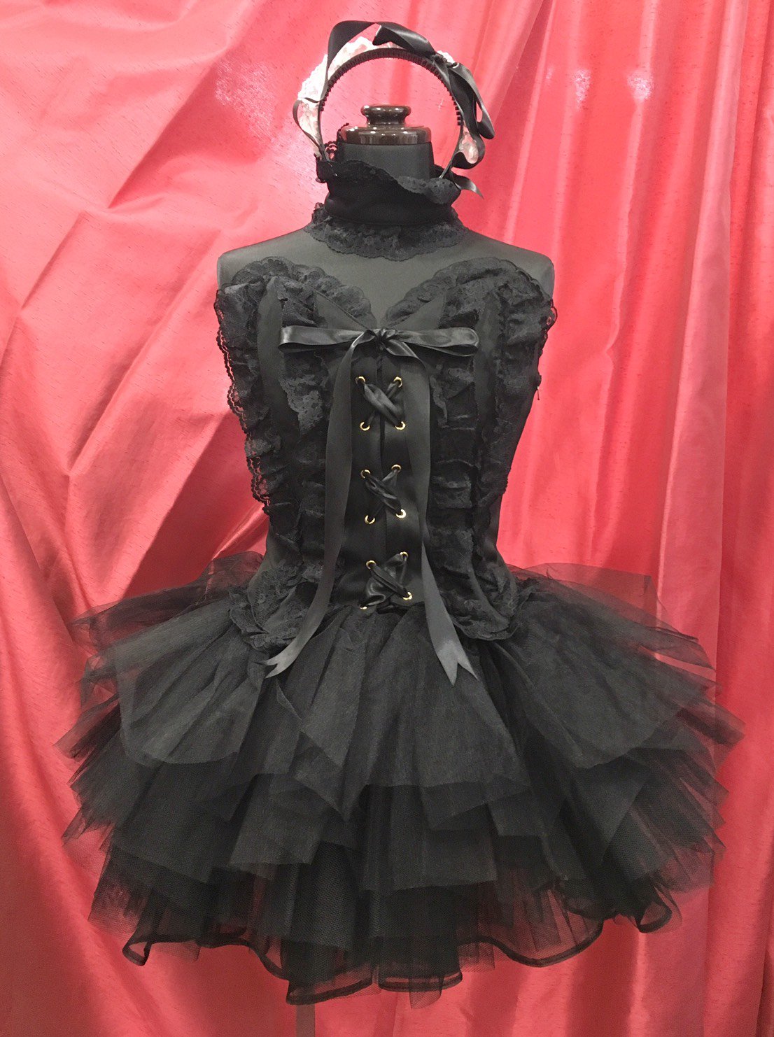 チェック　フリル　ミニワンピース　キャンディフルーツ　 グラーヴメイド服 ブラックグラーヴメイド服