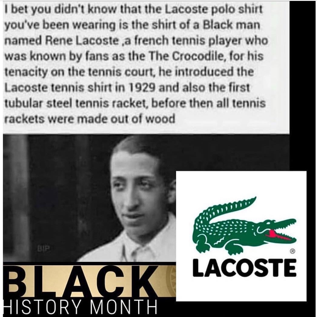 You learn something new every day 👍🏽 #lacoste #blackdesignersmatter #renelacoste #repost #supportus 🐊🐊