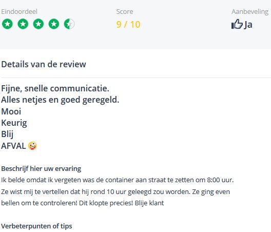 M = Mooi
 K =  Keurig
 B =  Blij
 
Beter hadden we het zelf niet kunnen bedenken. 

Zojuist weer een een super klant beoordeling ontvangen :) 

 #ontzorgen #flexibel #oplossingsgericht #snelschakelen  #afval #mkb