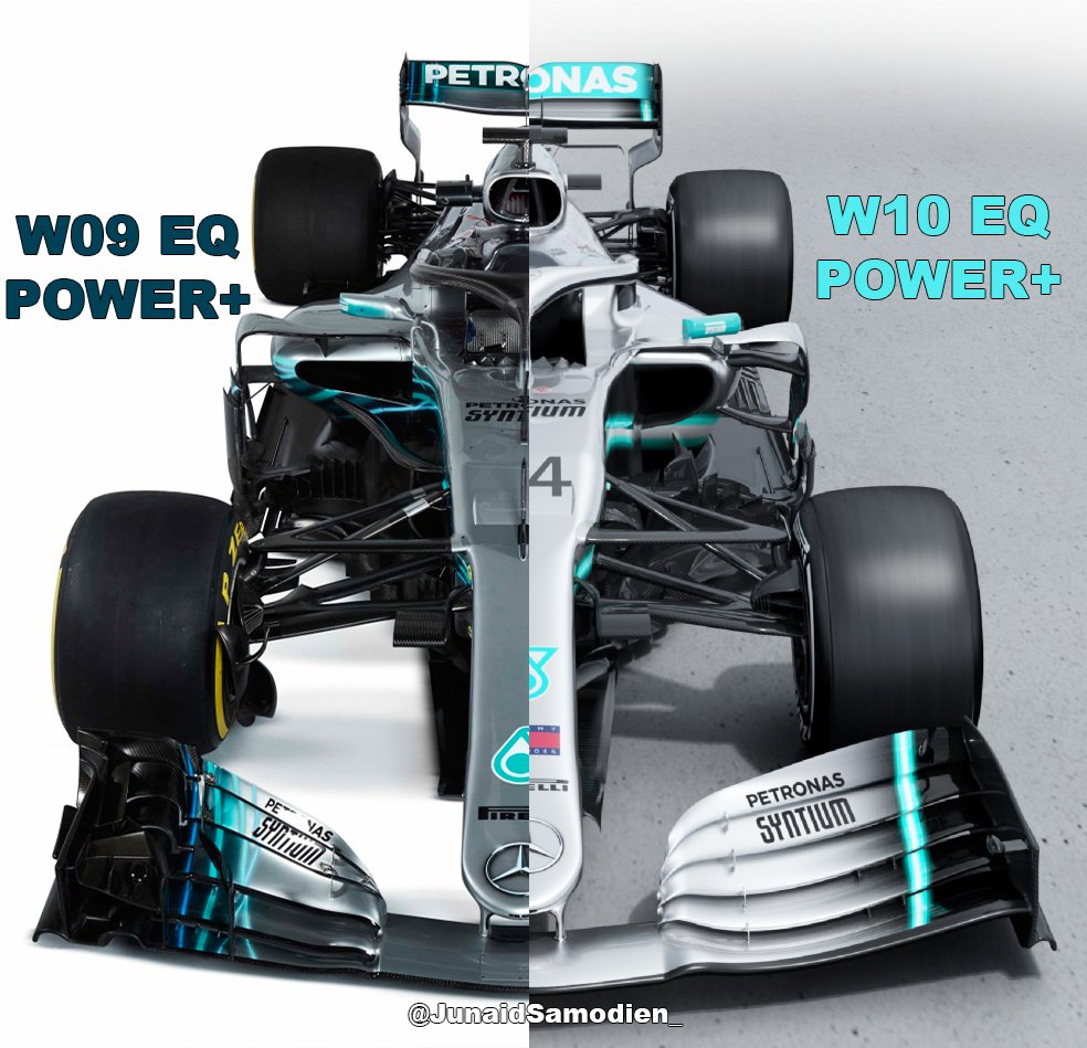 COMPARISON between the Mercedes W09 vs. W10. #F1