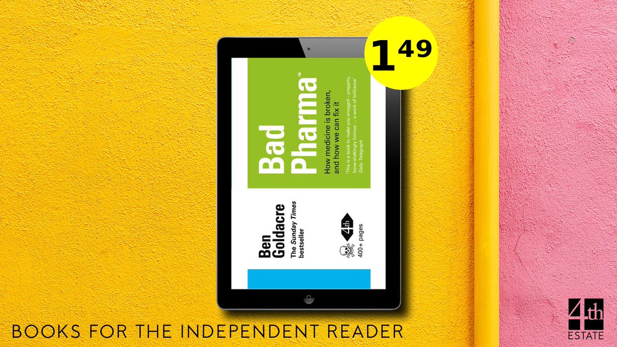 4thEstateBooks's tweet image. Grab Bad Pharma by Ben Goldacre for just 1.49. 
Available on: amzn.to/2Rvm30h