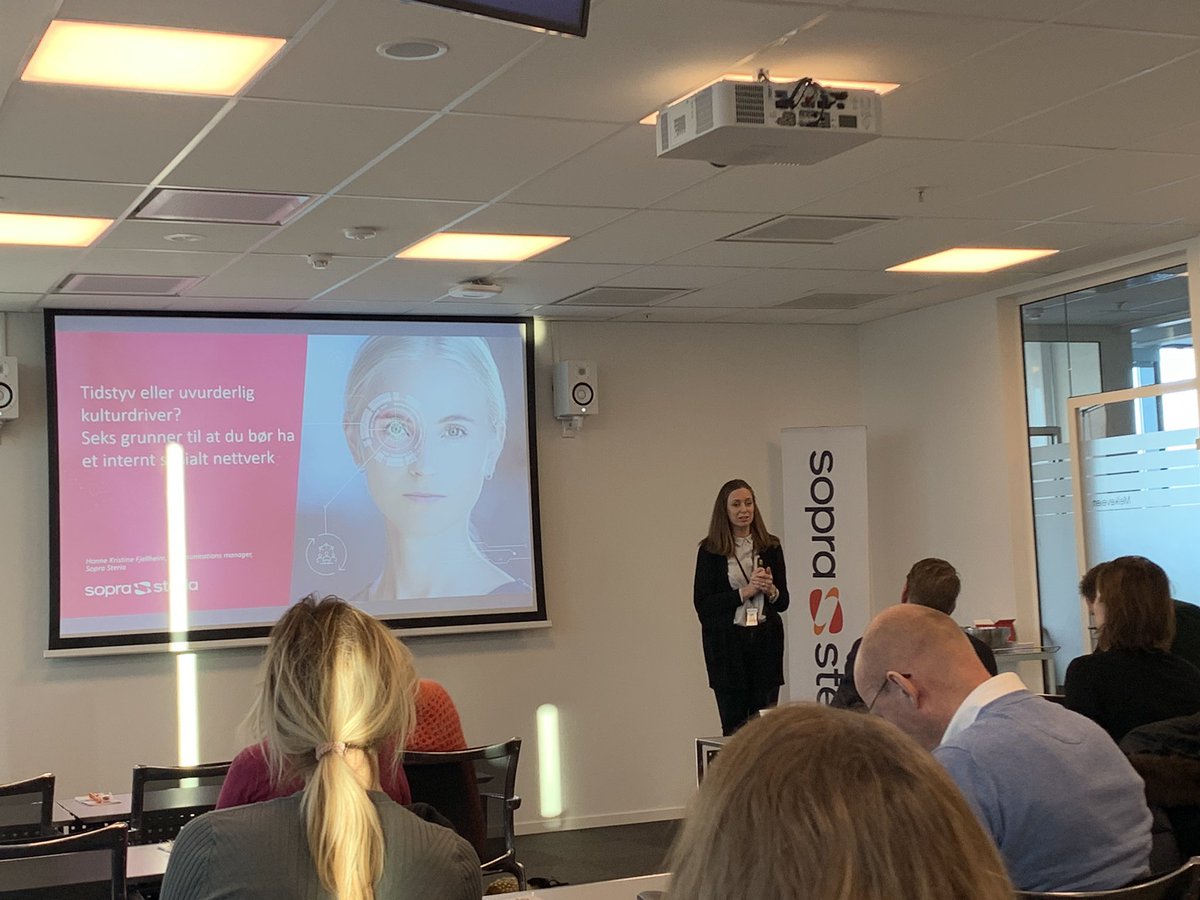 torunngaa's tweet image. Sosialt nettverk på arbeidsplassen - tidstyv eller uvurderlig kulturdriver? @HanneFjellheim gir innsikt i bruk av Workplace på gratis frokostmøte hos @SopraSteria_no i dag. #lynkurs