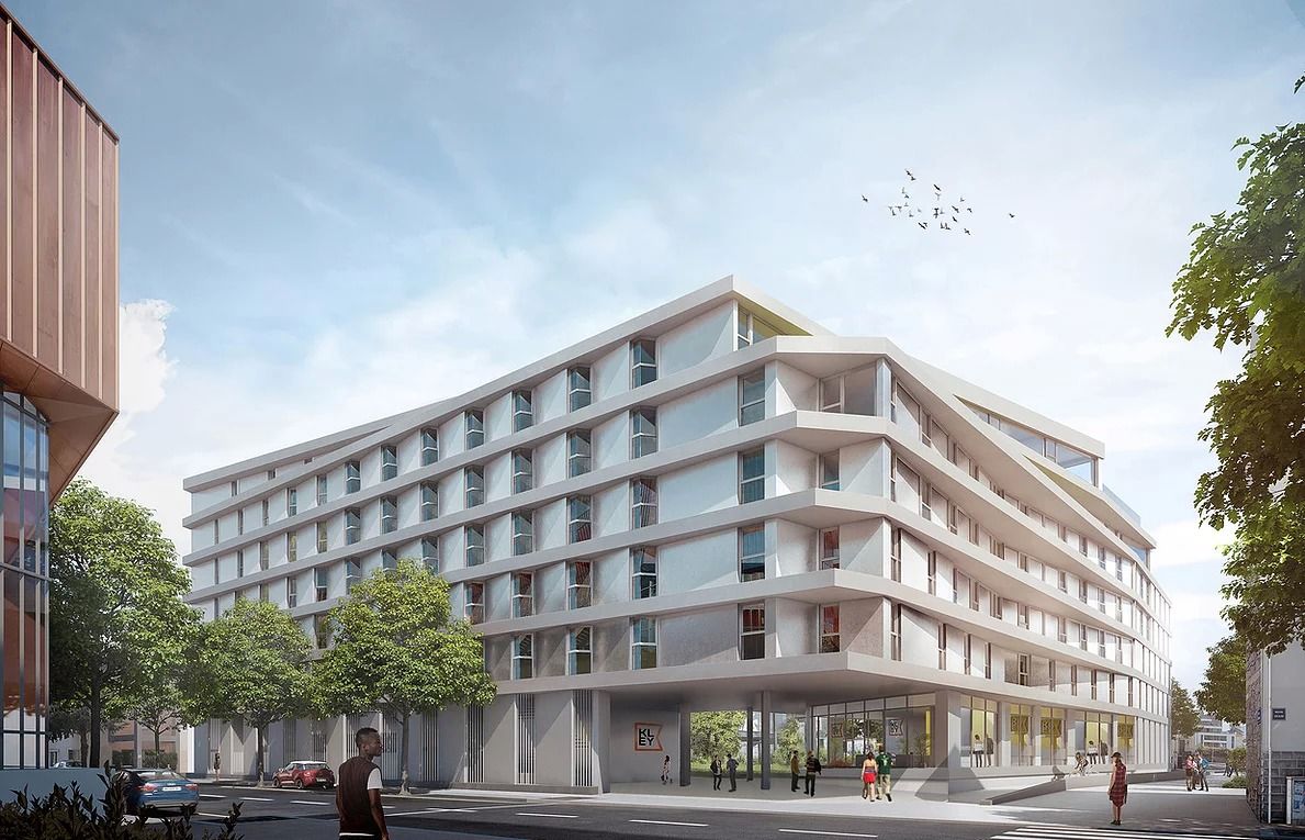 clermonturban's tweet photo. Le quartier #KesslerRabanesse poursuit sa mutation en quartier latin. Une résidence étudiante de 425 lits prendra place sur le site de l'ancienne école d'architecture de @ClermontFd , de quoi animer le quartier ! - Image cabinet Asylum / MTA https://t.co/YtGcSJM12Q