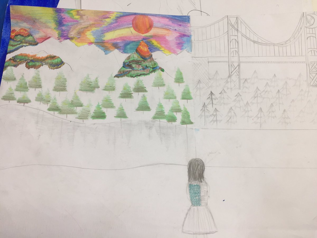 corieeolson's tweet photo. The creative energy in this group is blowing me away as #studio4 students work on expressing their identities through symbolic self-portraits. #ishcmcib #hweo https://t.co/wNLn8ZJ8Oe