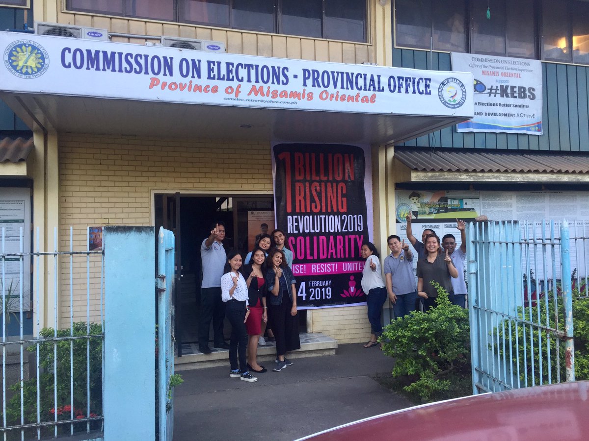 COMELEC_MisOr's tweet photo. COMELEC Mis.Or joins the 1Billion Rising Revolutionary 2019 Campaign! Participating with Love this ❤️’s day. 🤩 @commrguanzon @ared_dolette @dirfrancesarabe @COMELEC https://t.co/wOeBDNrzW1