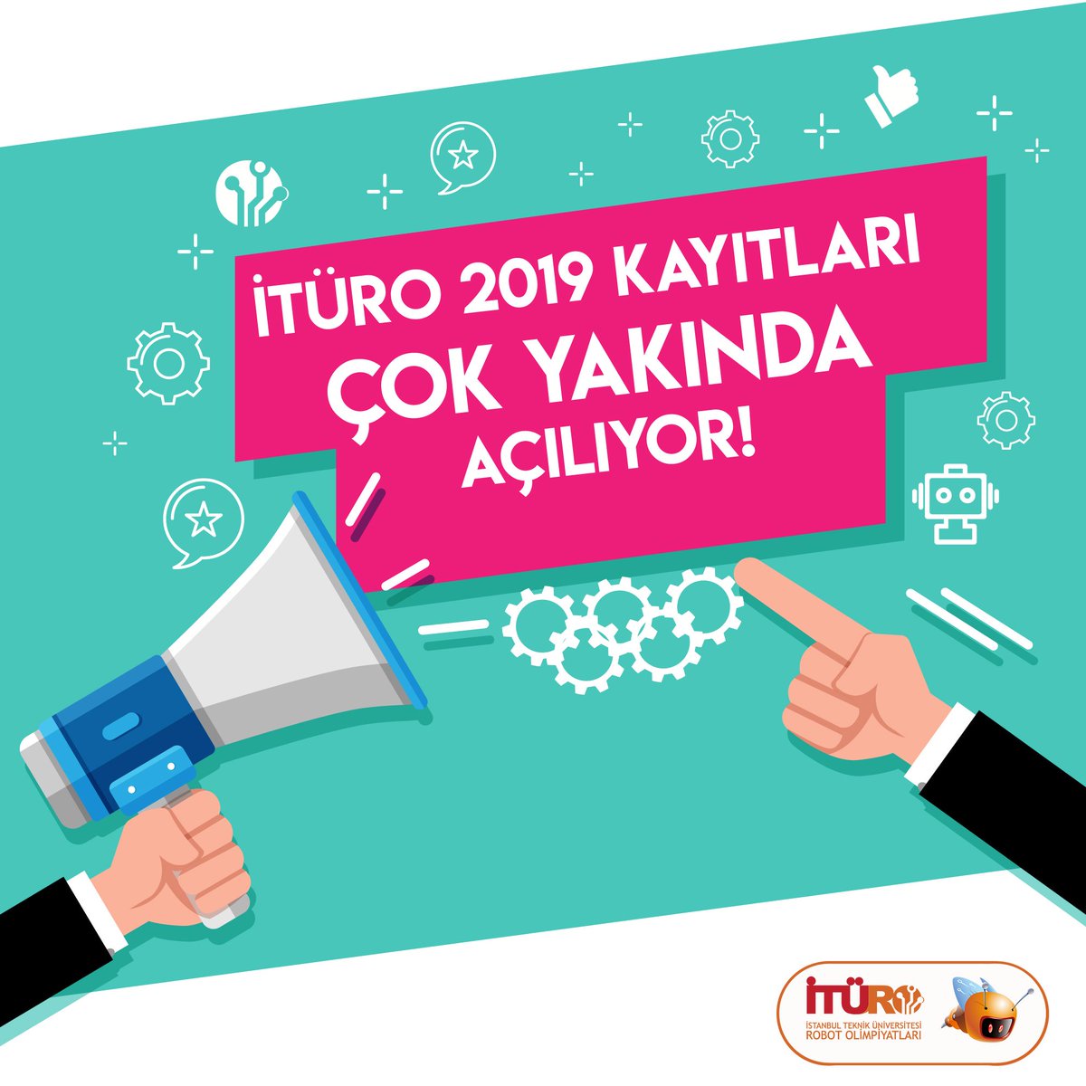 ituroorg's tweet image. İTÜRO 2019 için robot kayıtları ÇOK YAKINDA açılıyor! Bu heyecana ortak olmak için #hazirlan 👌

#ituro2019 #robotolympics #robotolympiad