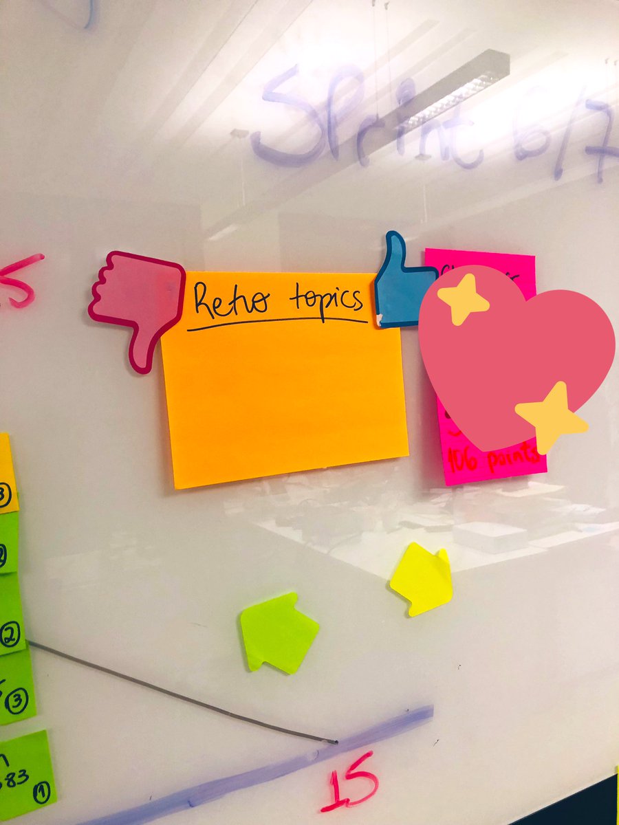 IzisFilipaldi's tweet image. Why should we wait for the retro meeting starts? Let’s “start” it now. 
I put a big postit as a small board to my team use it as a initial retrospective. #failfastlearnfaster #aplanisnotapromisse