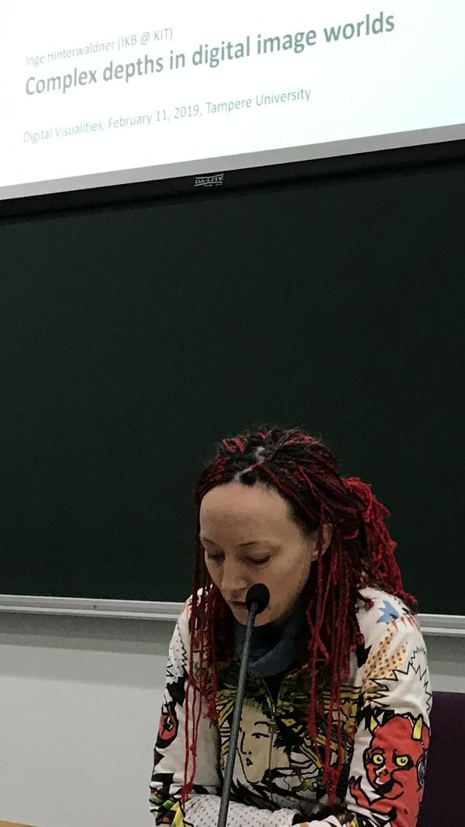 NSRTampereUni's tweet image. Prof. Inge Hinterwaldner discusses how recording and programming are entwined in digital photography in NSR Guest Lecture on Digital Visualities, followed by a #VisualStudiesLab seminar with @RobertWillim Julia Velkova @EevaLuhtakallio Jenni Mäenpää @sepukka @heikkilah @verlook