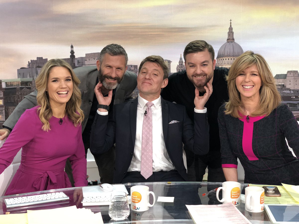 Great laugh chatting with @alex_brooker + @adamhillscomedy I have serious beard envy 🤬 Quick question #isitok to stroke a mans beard youre coveting? Lovely and downey soft would be how I described them - the beards not the lads 😳 #isitok @CharlotteHawkns @kategarraway