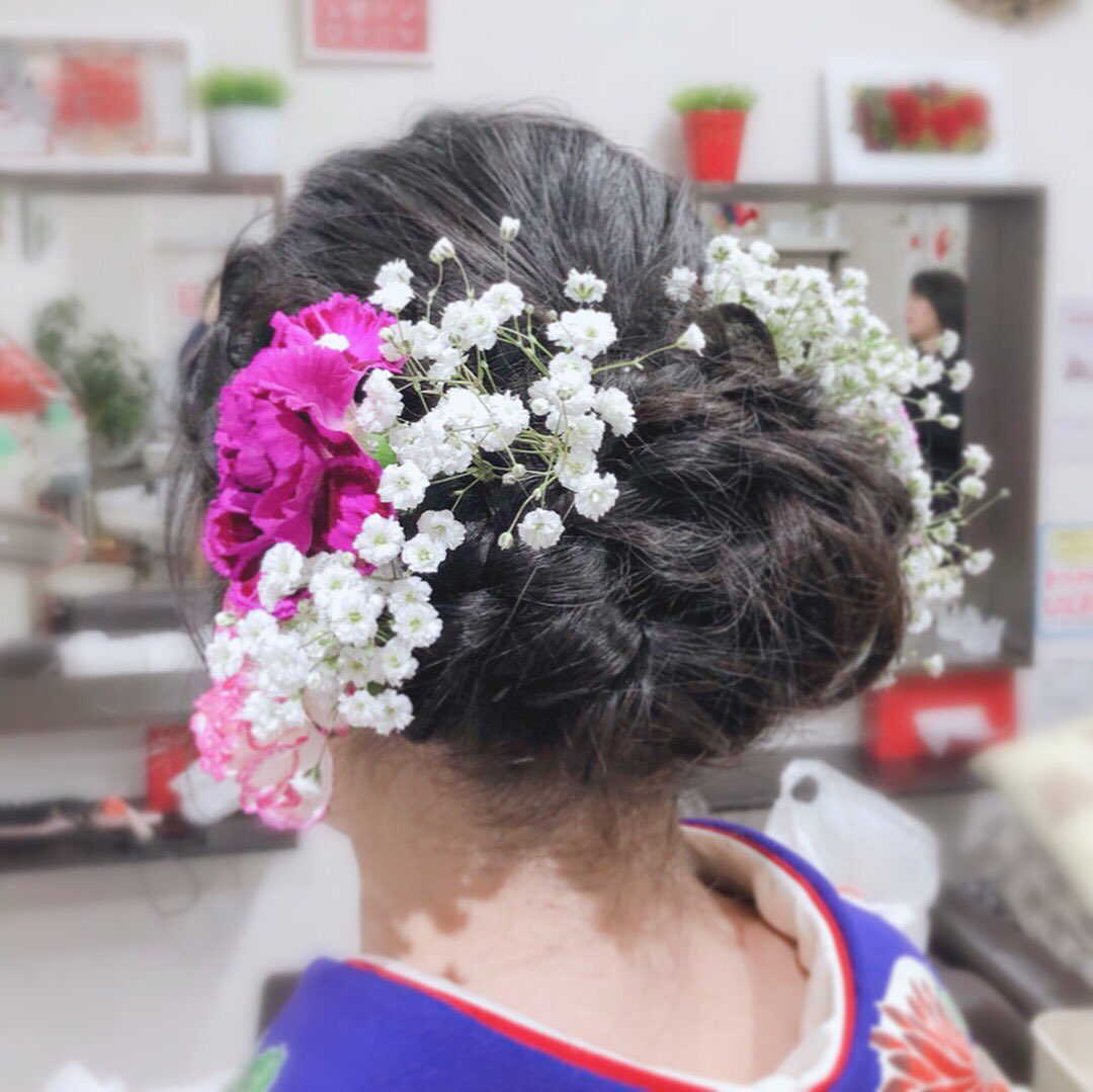 生花ヘアアレンジ