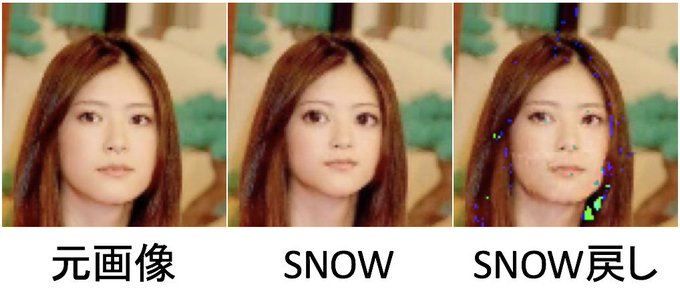 Snowなどで加工された写真の 元の状態を予測して加工するアプリ が