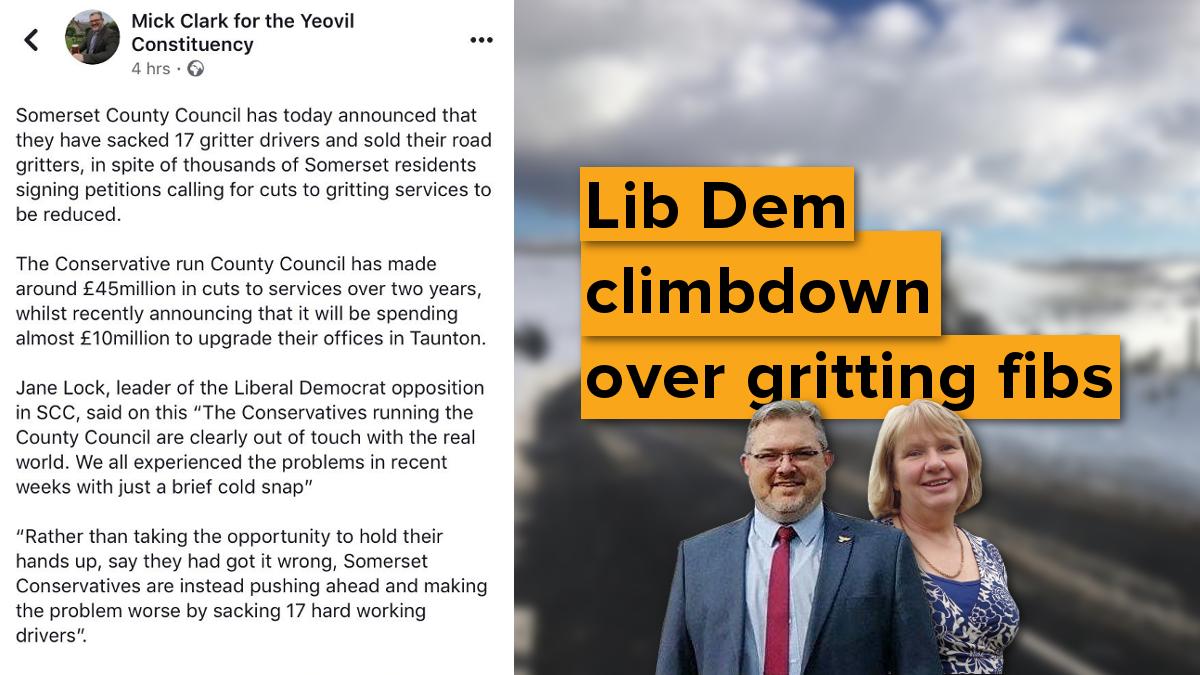 SomersetMatters's tweet photo. Lib Dem climbdown over gritting fibs. #Somerset 

👉 https://t.co/crJEUCLNzT https://t.co/bq8VHqIQ0f
